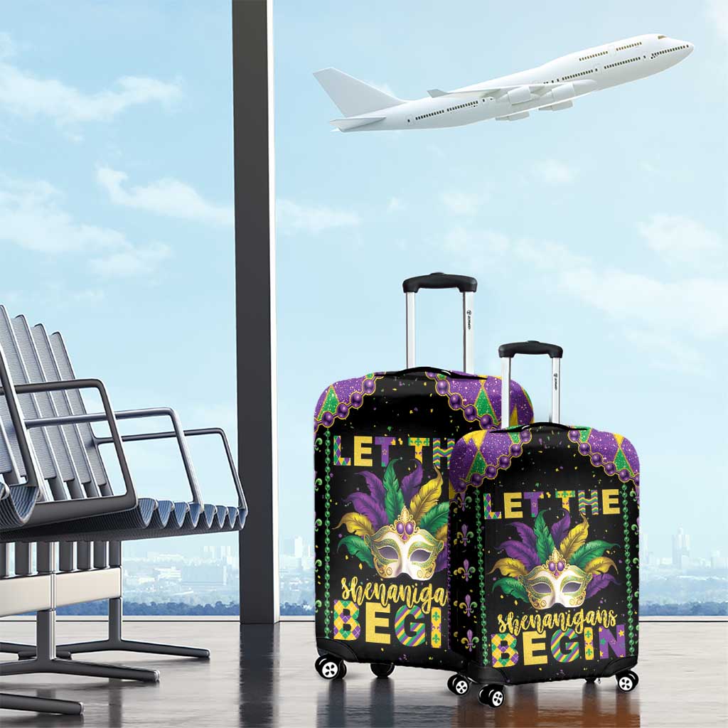 Funny Mardi Gras Luggage Cover Let The Shenanigans Begin