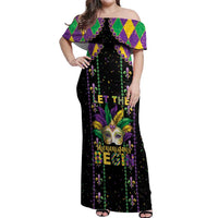 Funny Mardi Gras Off Shoulder Maxi Dress Let The Shenanigans Begin