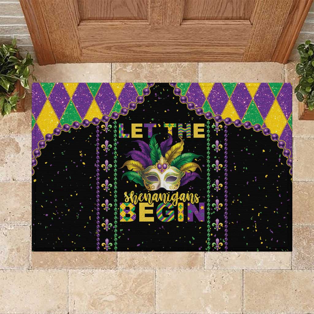 Funny Mardi Gras Rubber Doormat Let The Shenanigans Begin LT05 - Wonder Print Shop