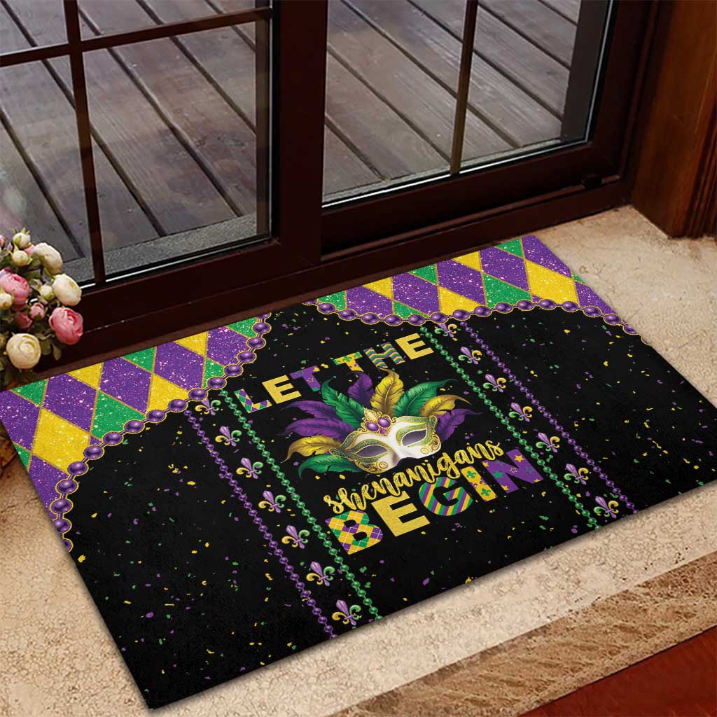 Funny Mardi Gras Rubber Doormat Let The Shenanigans Begin LT05 - Wonder Print Shop