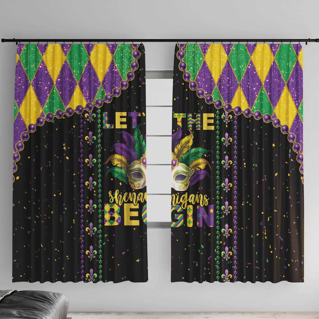 Funny Mardi Gras Window Curtain Let The Shenanigans Begin LT05 - Wonder Print Shop
