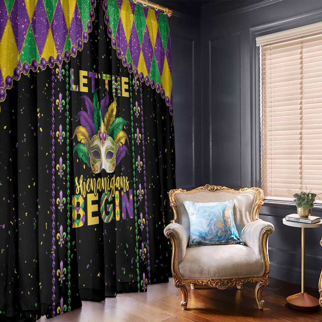 Funny Mardi Gras Window Curtain Let The Shenanigans Begin LT05 - Wonder Print Shop