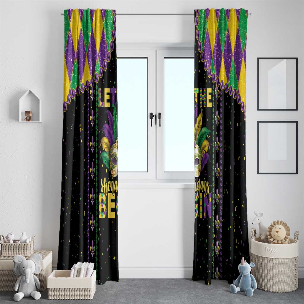 Funny Mardi Gras Window Curtain Let The Shenanigans Begin LT05 - Wonder Print Shop