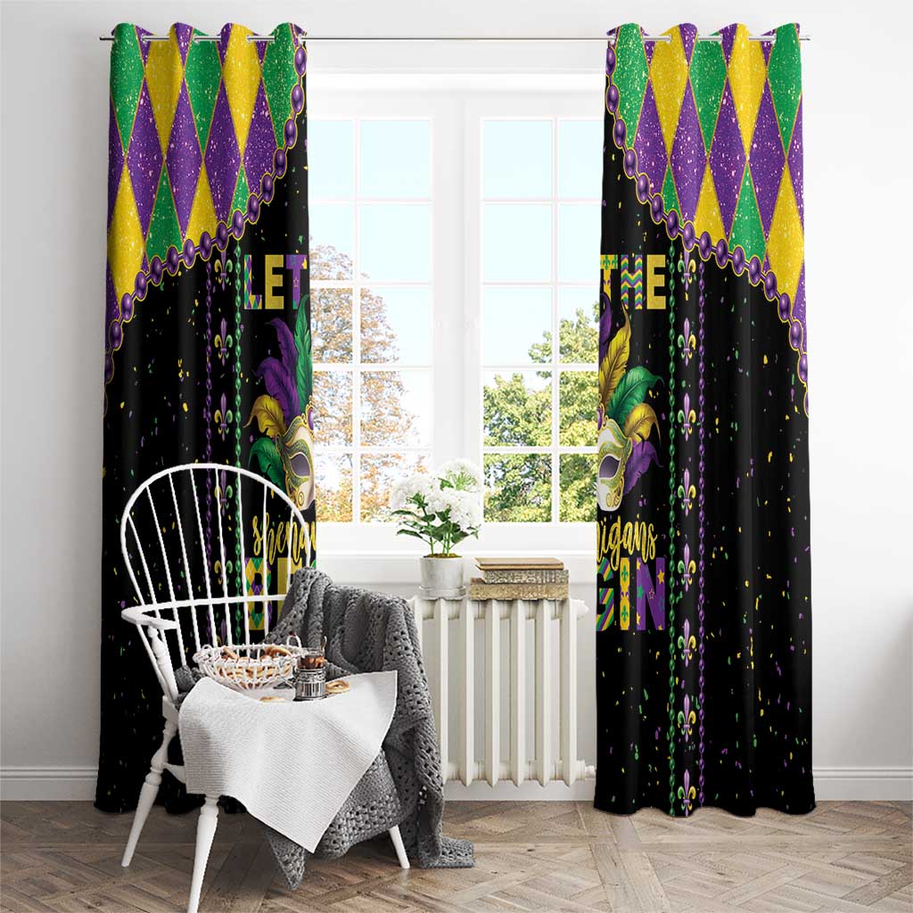 Funny Mardi Gras Window Curtain Let The Shenanigans Begin LT05 - Wonder Print Shop