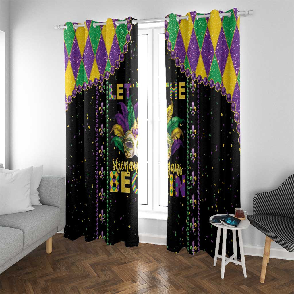 Funny Mardi Gras Window Curtain Let The Shenanigans Begin LT05 - Wonder Print Shop