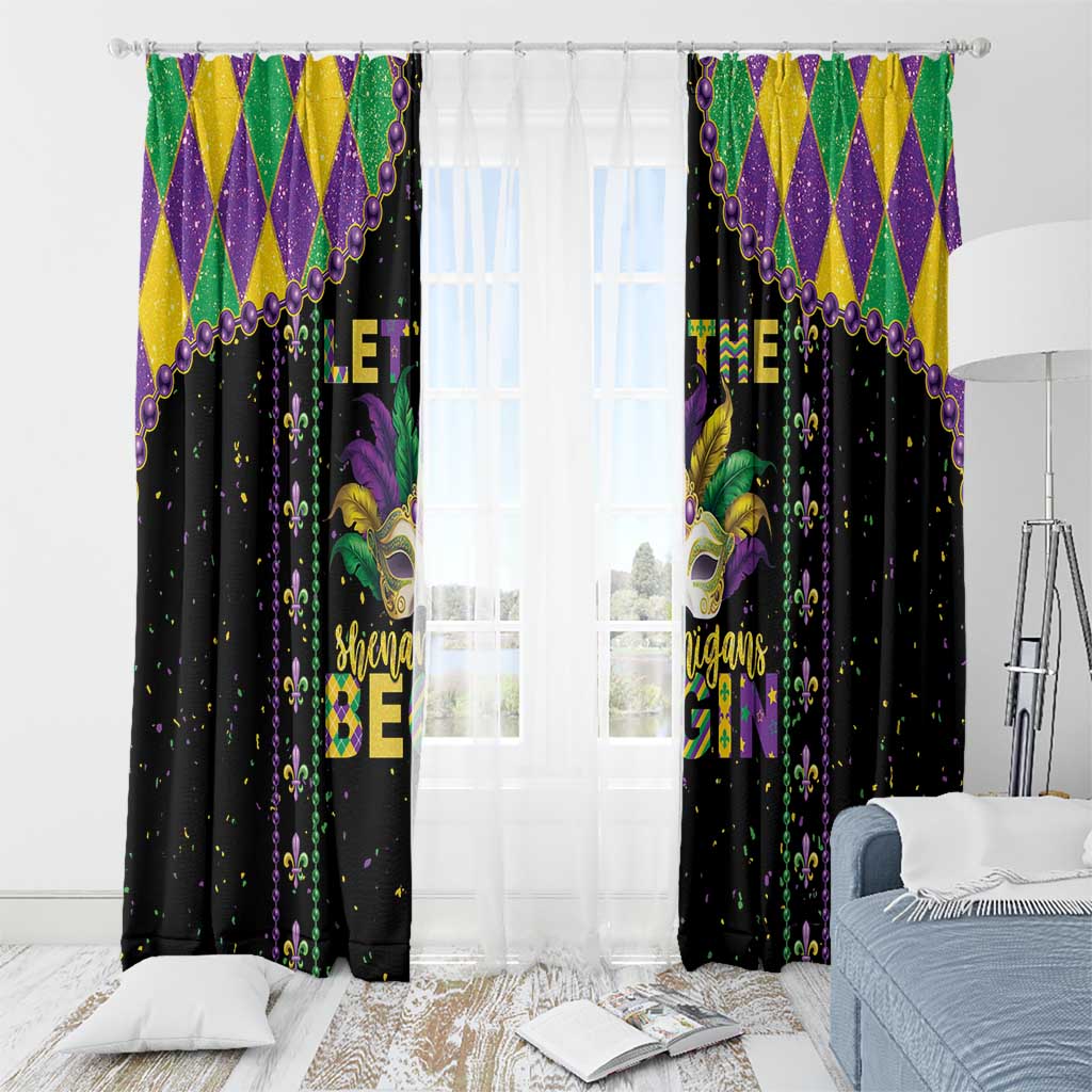 Funny Mardi Gras Window Curtain Let The Shenanigans Begin LT05 - Wonder Print Shop