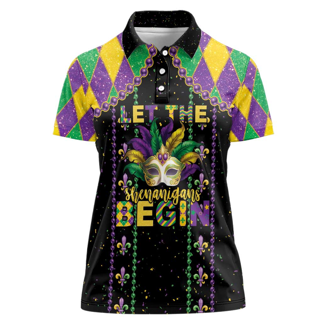 Funny Mardi Gras Women Polo Shirt Let The Shenanigans Begin LT05 - Wonder Print Shop