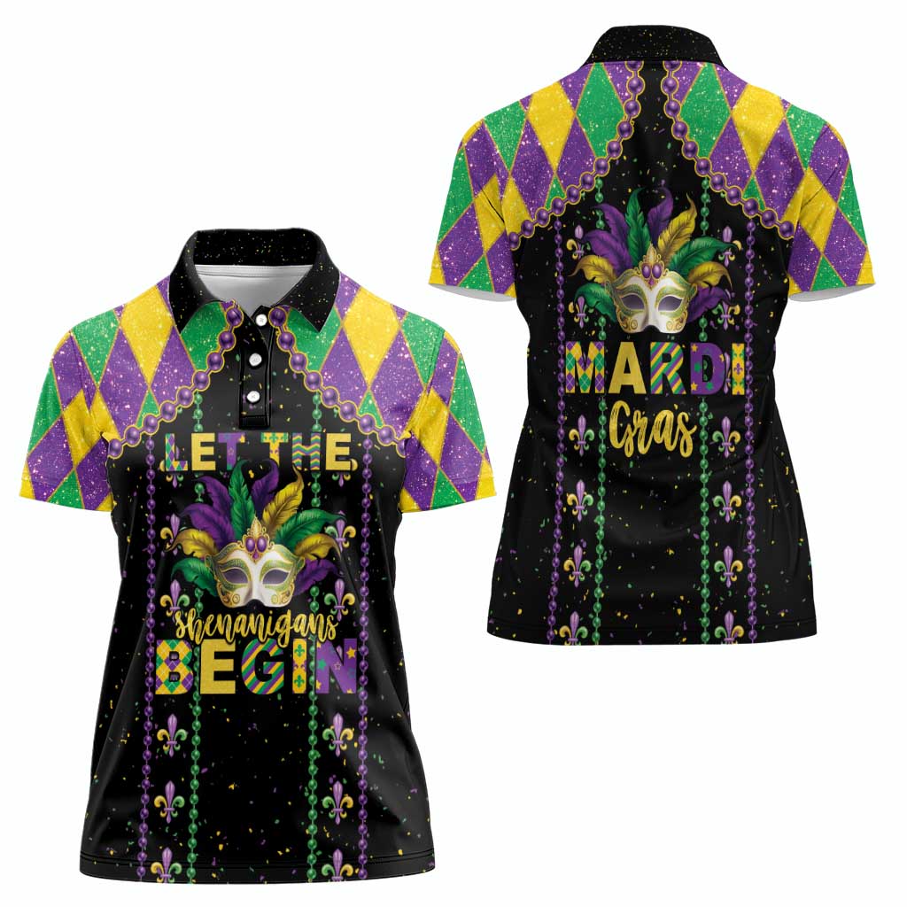 Funny Mardi Gras Women Polo Shirt Let The Shenanigans Begin LT05 - Wonder Print Shop