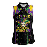 Funny Mardi Gras Women Sleeveless Polo Shirt Let The Shenanigans Begin LT05 - Wonder Print Shop