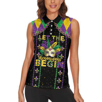 Funny Mardi Gras Women Sleeveless Polo Shirt Let The Shenanigans Begin LT05 - Wonder Print Shop