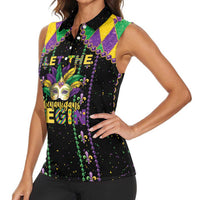 Funny Mardi Gras Women Sleeveless Polo Shirt Let The Shenanigans Begin LT05 - Wonder Print Shop