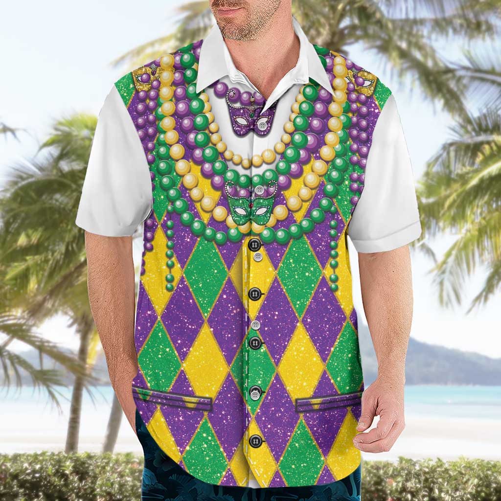 Mardi Gras Hawaiian Shirt Cosplay Costume Glitter Style