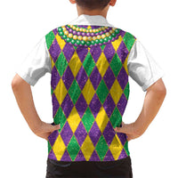 Mardi Gras Kid Hawaiian Shirt Cosplay Costume Glitter Style