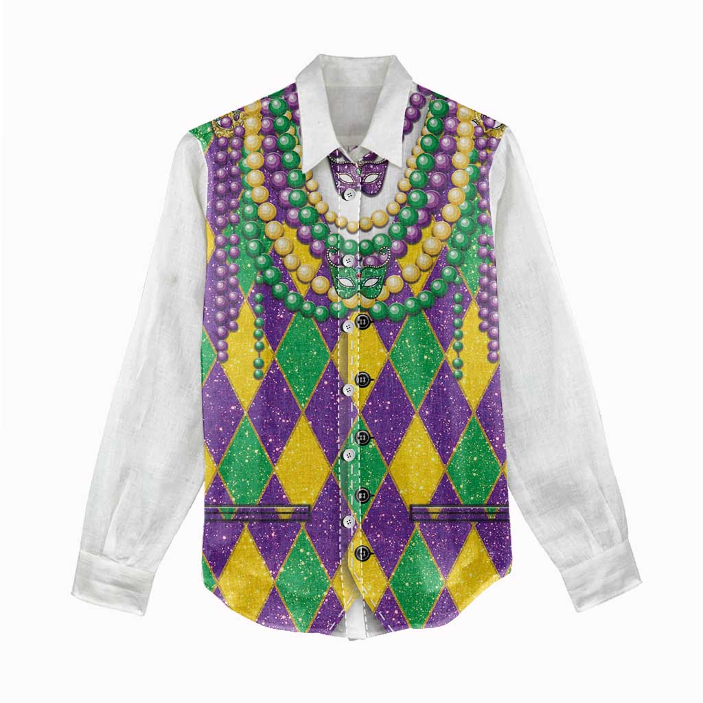 Mardi Gras Women Casual Shirt Cosplay Costume Glitter Style LT05 - Wonder Print Shop