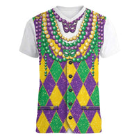 Mardi Gras Women V-Neck T-Shirt Cosplay Costume Glitter Style LT05 - Wonder Print Shop