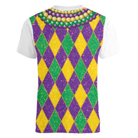 Mardi Gras Women V-Neck T-Shirt Cosplay Costume Glitter Style LT05 - Wonder Print Shop