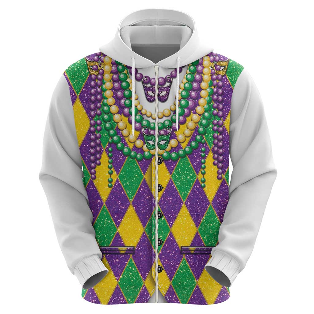 Mardi Gras Zip Hoodie Cosplay Costume Glitter Style LT05 - Wonder Print Shop