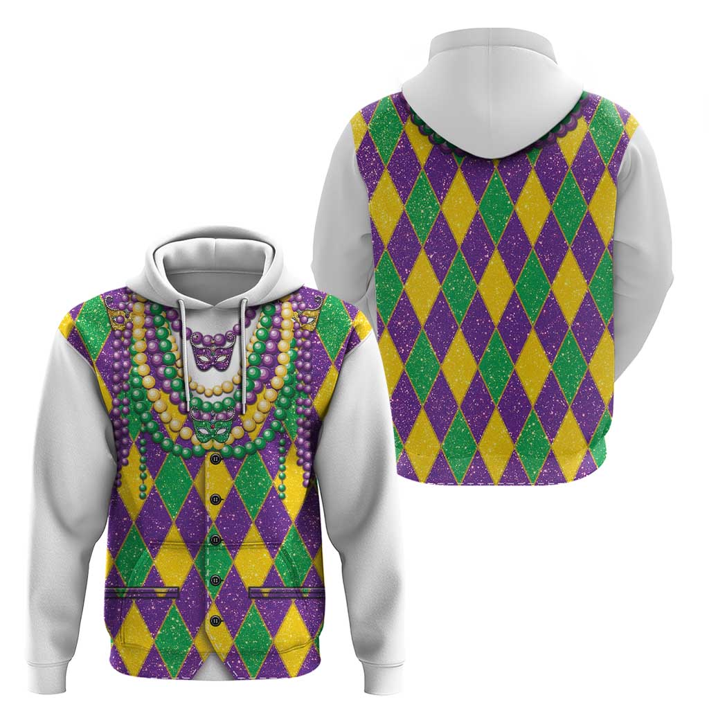 Mardi Gras Zip Hoodie Cosplay Costume Glitter Style LT05 - Wonder Print Shop