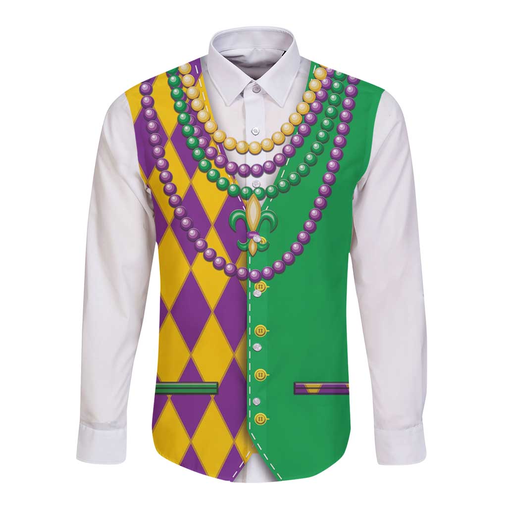Mardi Gras Long Sleeve Button Shirt Cosplay Costume