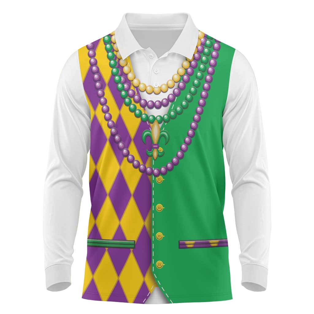 Mardi Gras Long Sleeve Polo Shirt Cosplay Costume