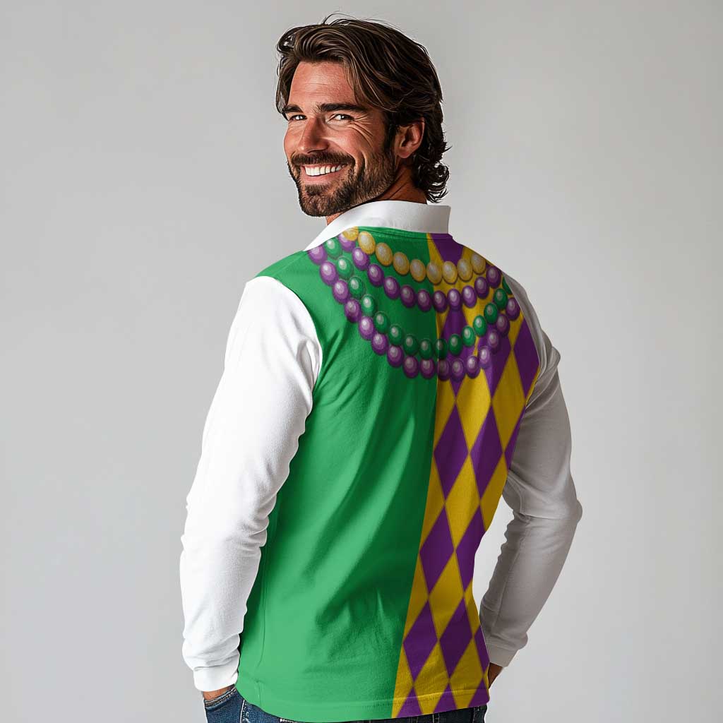 Mardi Gras Long Sleeve Polo Shirt Cosplay Costume