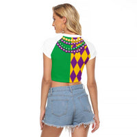 Mardi Gras Raglan Cropped T Shirt Cosplay Costume LT05 - Wonder Print Shop
