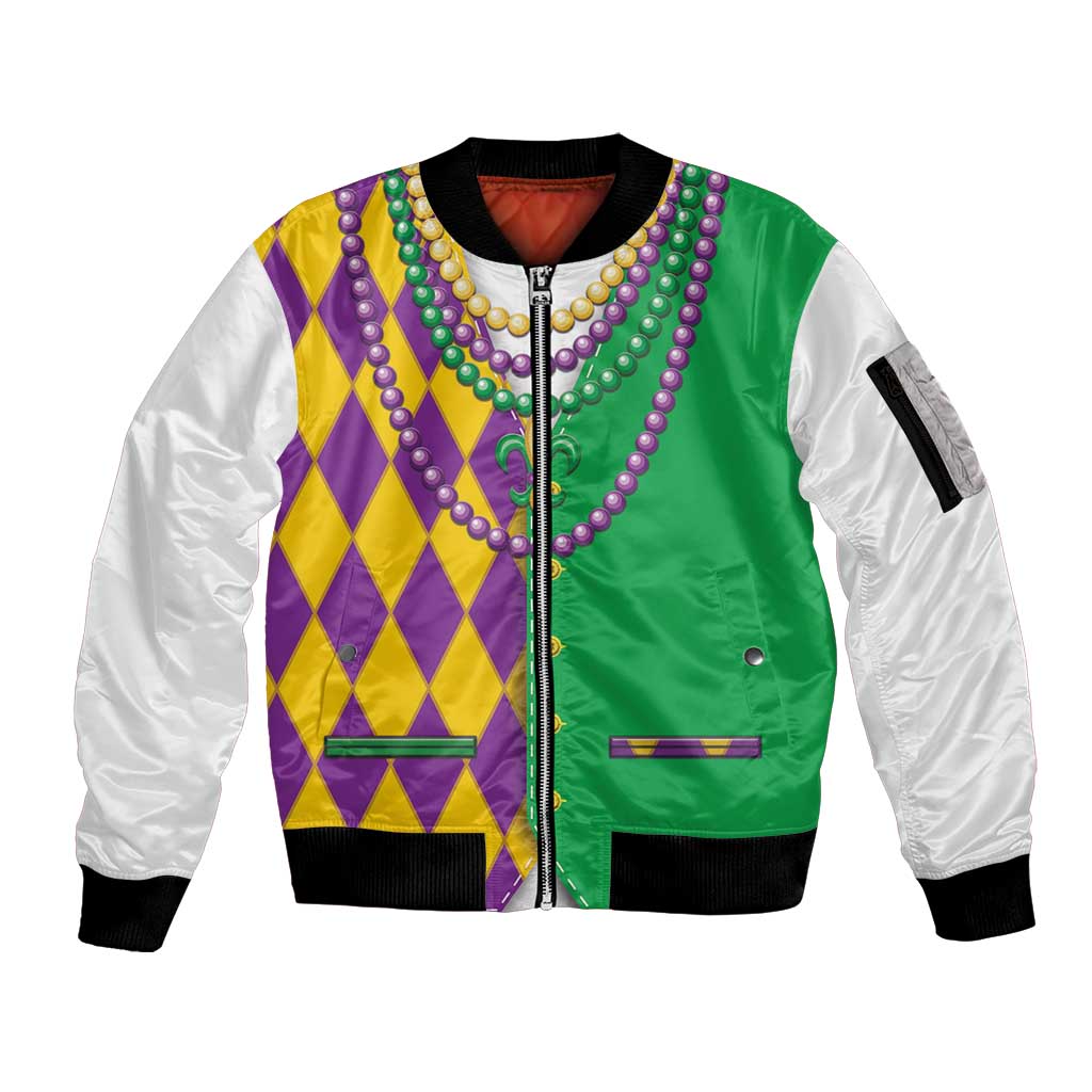 Mardi Gras Sleeve Zip Bomber Jacket Cosplay Costume LT05 - Wonder Print Shop