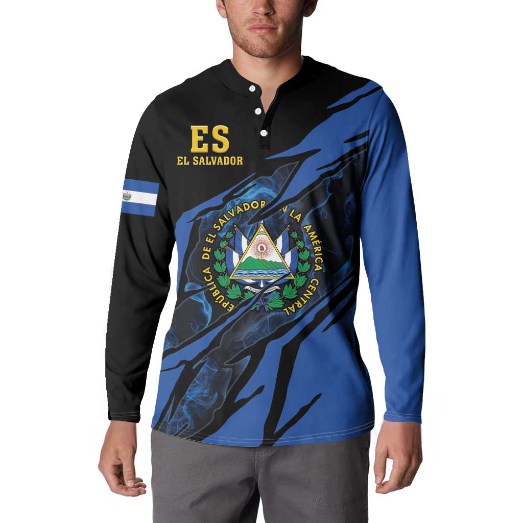 Personalised El Salvador Button Sweatshirt Coat Of Arm Special Style