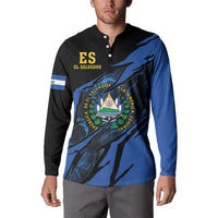 Personalised El Salvador Button Sweatshirt Coat Of Arm Special Style