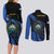 Personalised El Salvador Couples Matching Long Sleeve Bodycon Dress and Long Sleeve Button Shirt Coat Of Arm Special Style