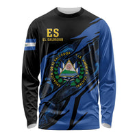 Personalised El Salvador Long Sleeve Shirt Coat Of Arm Special Style