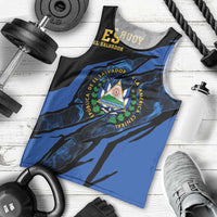 Personalised El Salvador Men Tank Top Coat Of Arm Special Style