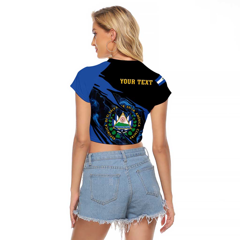 Personalised El Salvador Raglan Cropped T Shirt Coat Of Arm Special Style