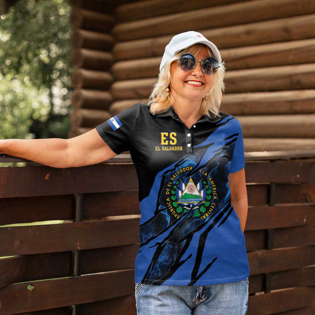 Personalised El Salvador Women Polo Shirt Coat Of Arm Special Style