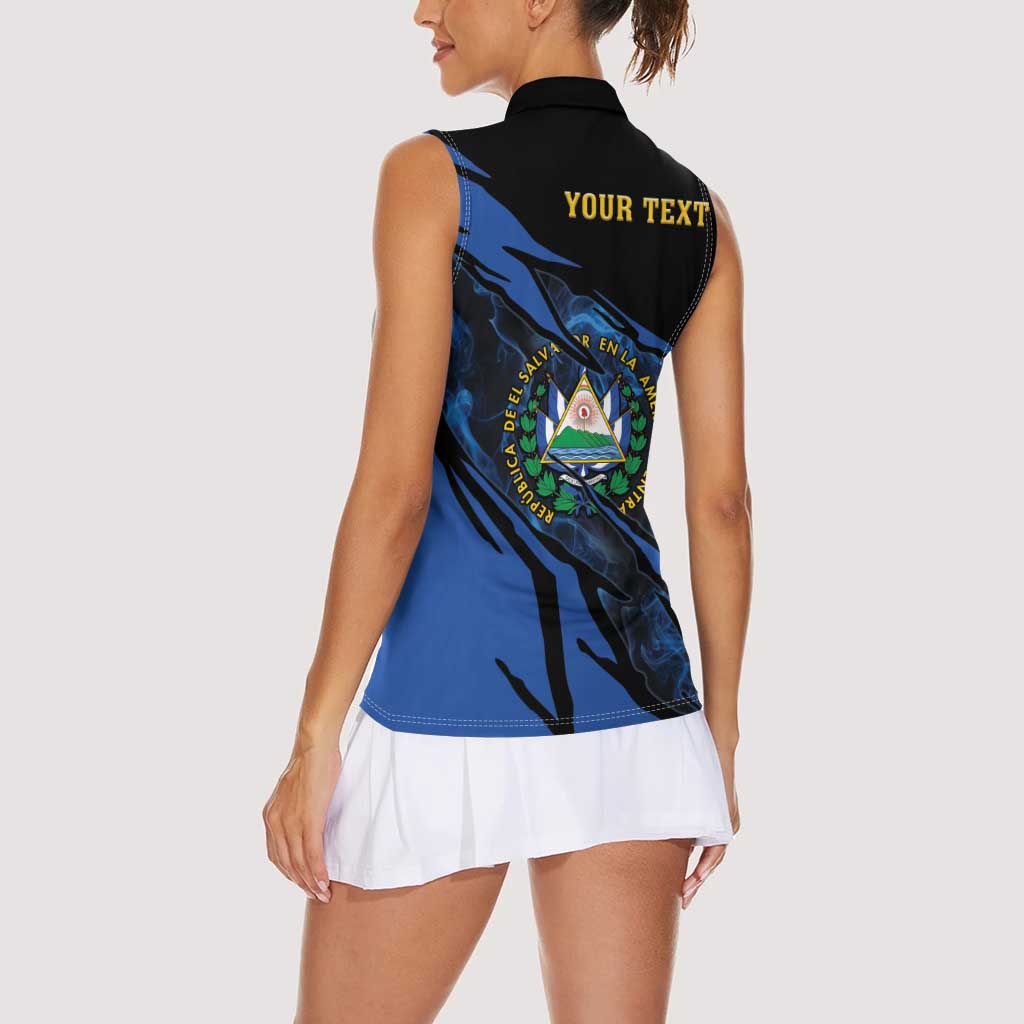 Personalised El Salvador Women Sleeveless Polo Shirt Coat Of Arm Special Style