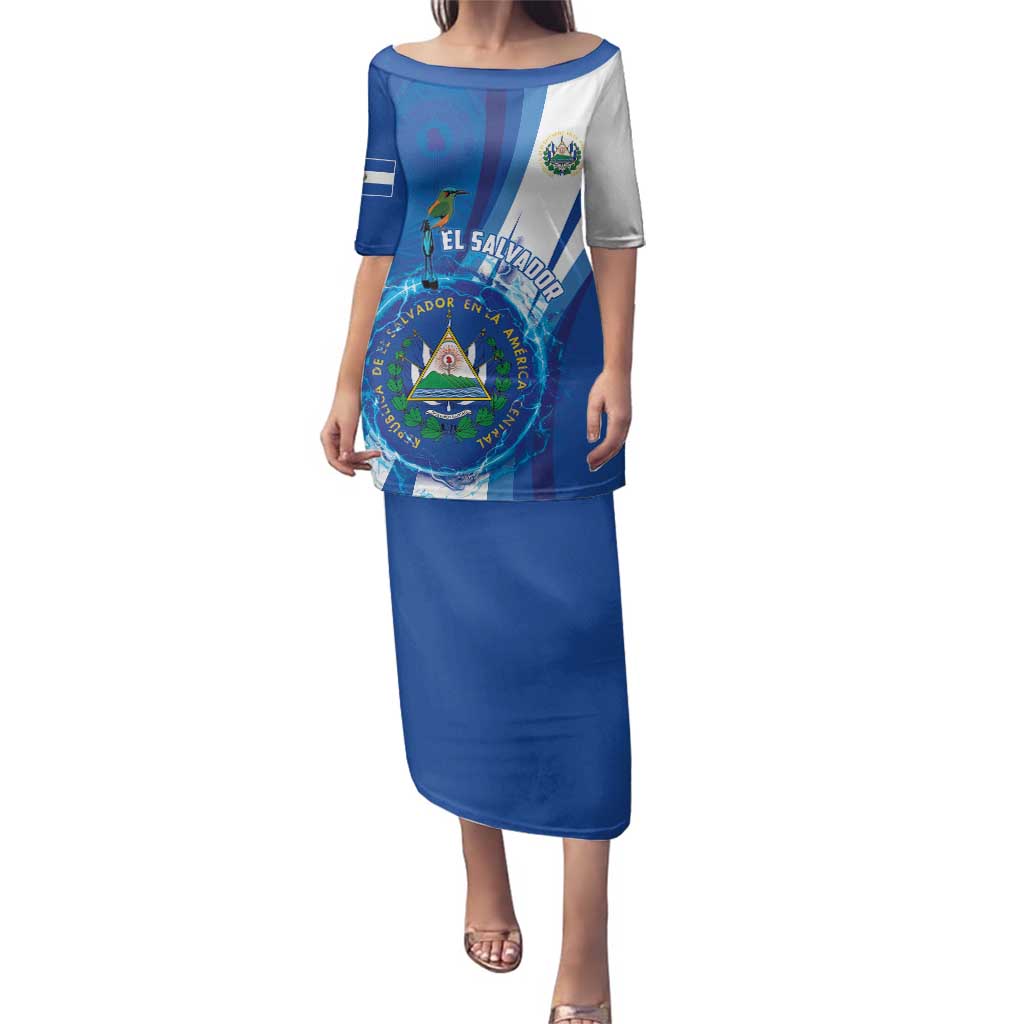 Personalised El Salvador Family Matching Puletasi and Hawaiian Shirt Torogoz Bird Salvadoran Pride