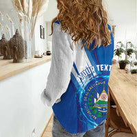 Personalised El Salvador Women Casual Shirt Torogoz Bird Salvadoran Pride