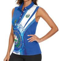 Personalised El Salvador Women Sleeveless Polo Shirt Torogoz Bird Salvadoran Pride