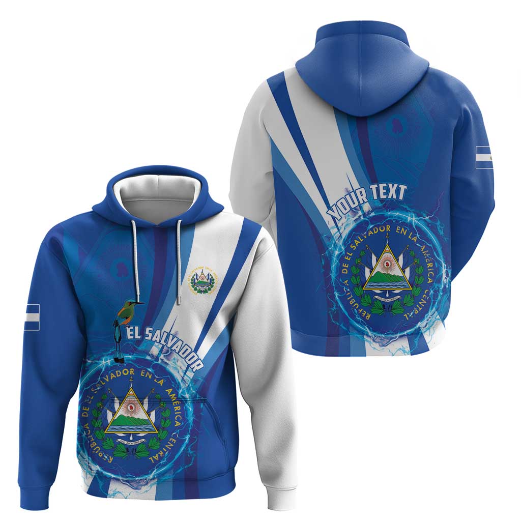 Personalised El Salvador Zip Hoodie Torogoz Bird Salvadoran Pride