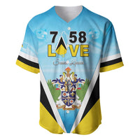 Personalised Saint Lucia 758 Baseball Jersey With Coat Of Arms