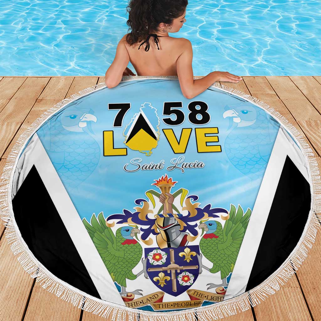 Saint Lucia 758 Beach Blanket With Coat Of Arms