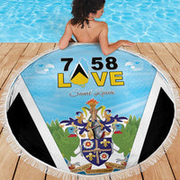Saint Lucia 758 Beach Blanket With Coat Of Arms