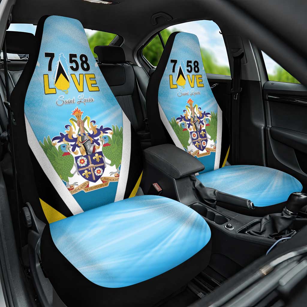 Saint Lucia 758 Car Seat Cover With Coat Of Arms
