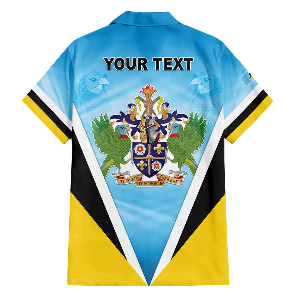 Personalised Saint Lucia 758 Family Matching Off Shoulder Short Dress and Hawaiian Shirt With Coat Of Arms