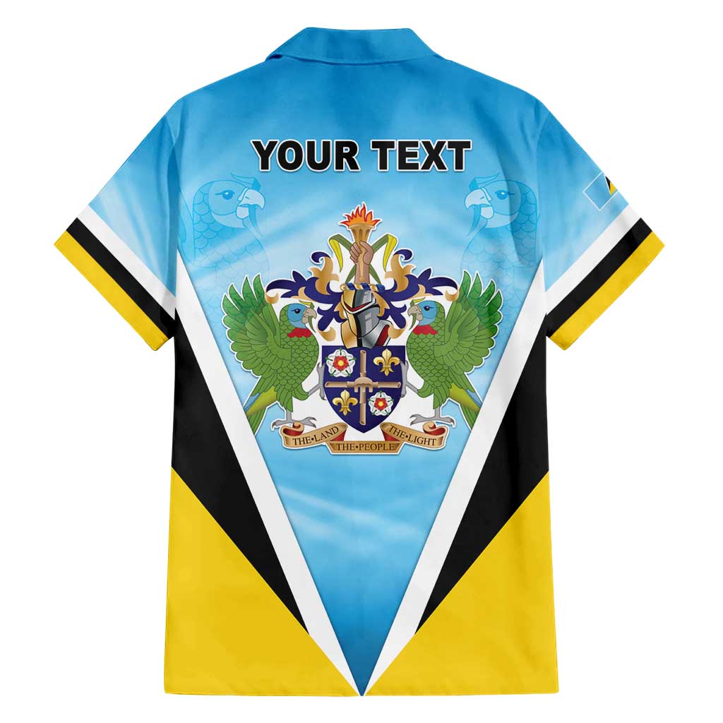 Personalised Saint Lucia 758 Family Matching Short Sleeve Bodycon Dress and Hawaiian Shirt With Coat Of Arms