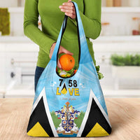 Saint Lucia 758 Grocery Bag With Coat Of Arms