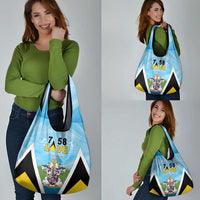 Saint Lucia 758 Grocery Bag With Coat Of Arms