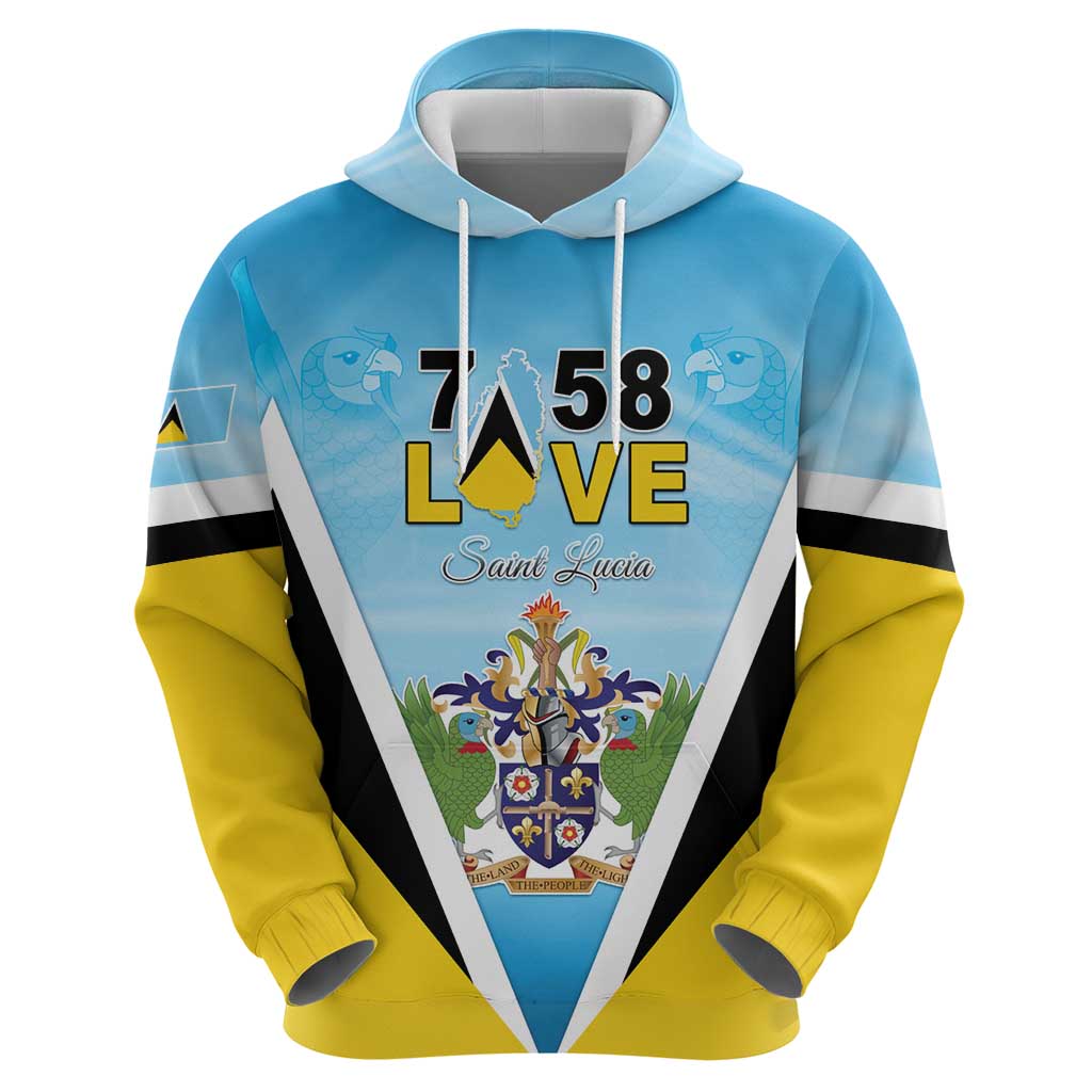 Personalised Saint Lucia 758 Hoodie With Coat Of Arms