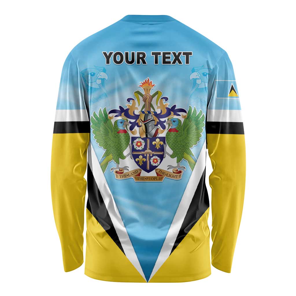 Personalised Saint Lucia 758 Long Sleeve Shirt With Coat Of Arms
