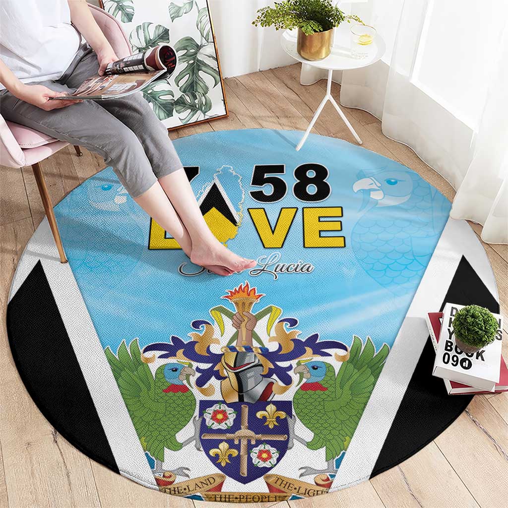 Saint Lucia 758 Round Carpet With Coat Of Arms